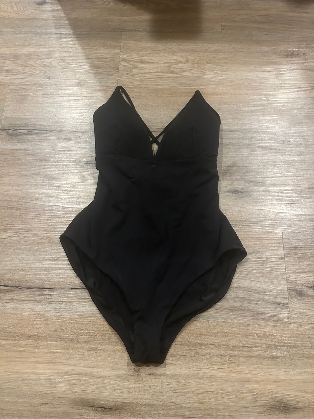 CALIA by Carrie Underwood Black One-Piece Swimsuit with Crisscross Front